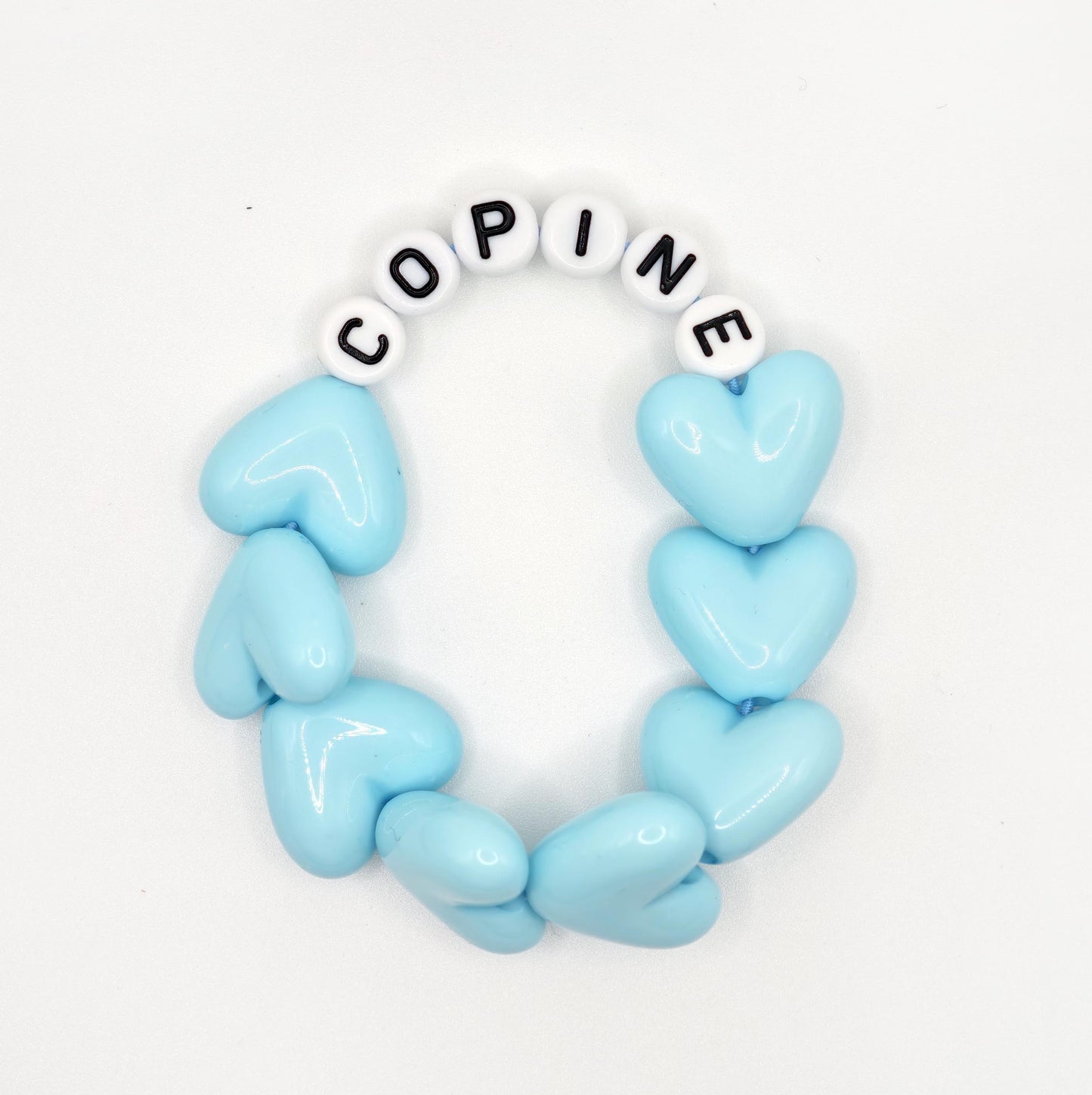 Bracelet GAGA - Maxi coeur Bleu turquoise & Blanc doré