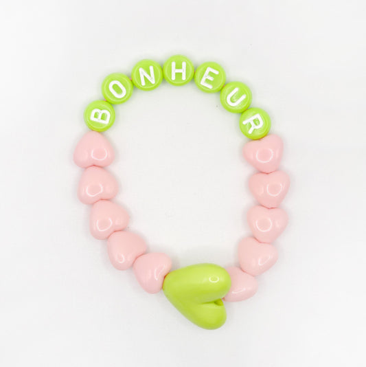 Bracelet GAGA - Candy, Vert acidulé & Maxi coeur Vert
