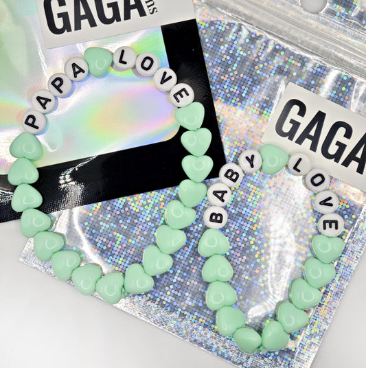 Duo de Bracelets - Menthe & Blanc (1 adulte + 1 enfant)