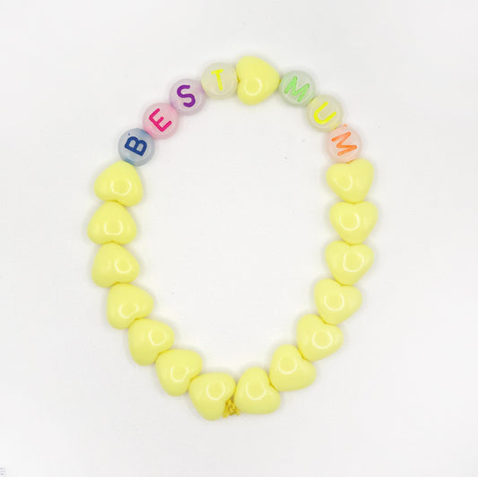Bracelet GAGA - Jaune flashy & lettres phosphorescentes