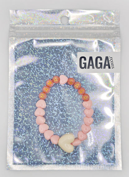 Bracelet GAGA - Candy, Terracotta doré & Maxi coeur Beige