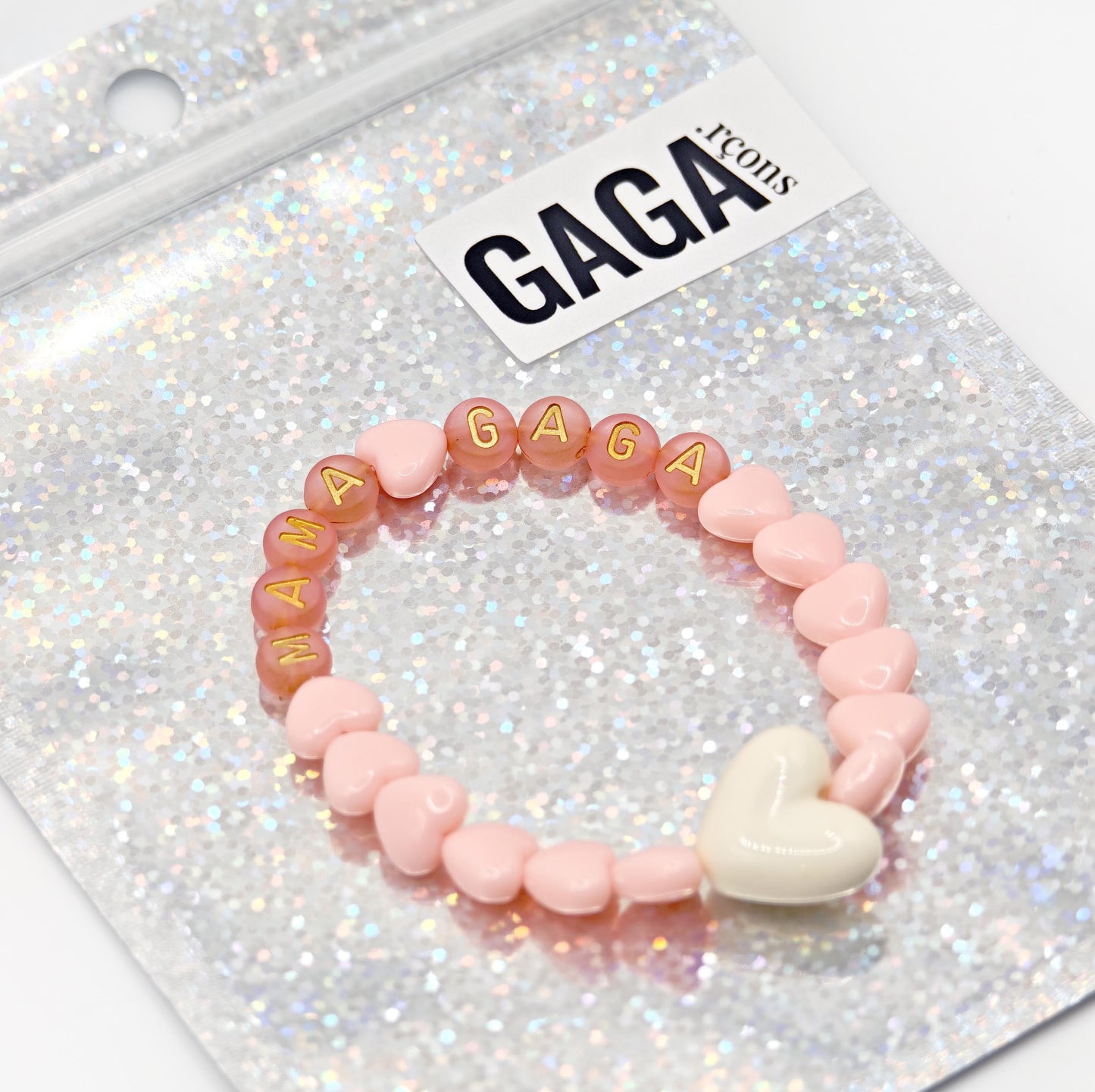 Bracelet GAGA - Candy, Terracotta doré & Maxi coeur Beige