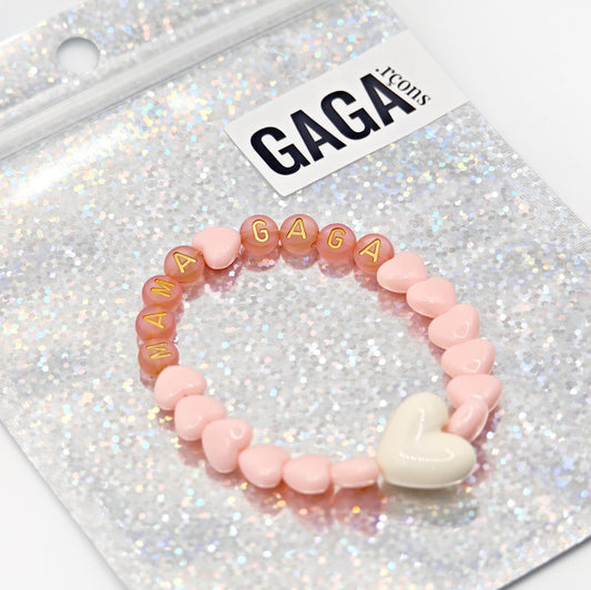 Bracelet GAGA - Candy, Terracotta doré & Maxi coeur Beige
