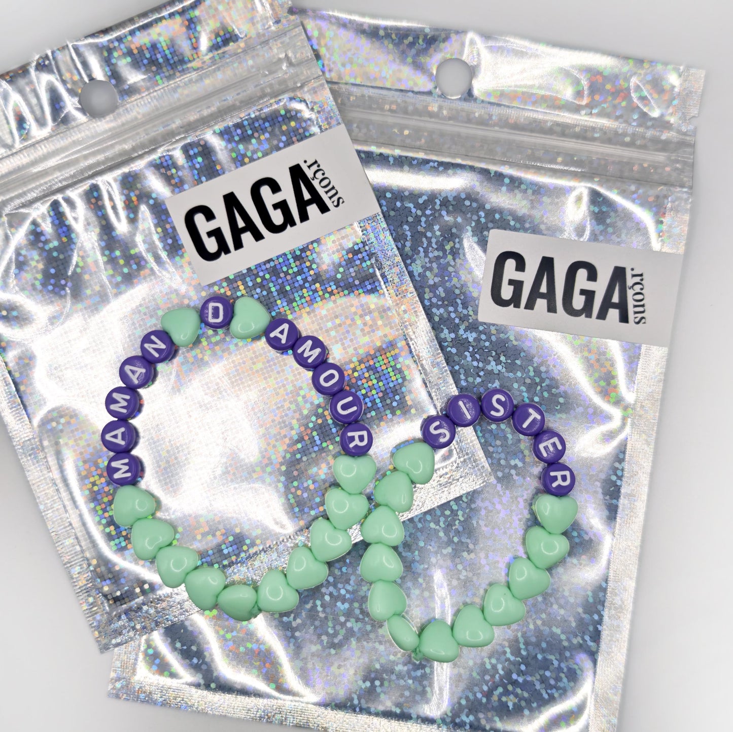 Duo de Bracelets - Menthe & Violet (1 adulte + 1 enfant)