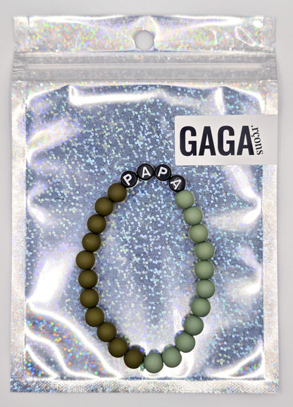 Bracelet GAGA Bicolor - Kaki & Matcha (Adulte)