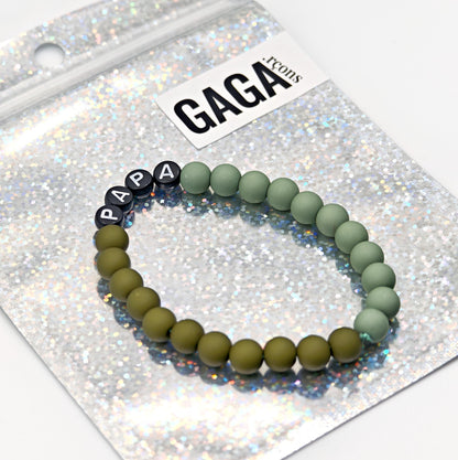 Bracelet GAGA Bicolor - Kaki & Matcha (Adulte)