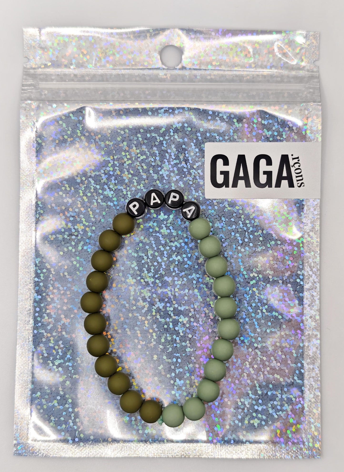 Bracelet GAGA Bicolor - Kaki & Matcha (Adulte)