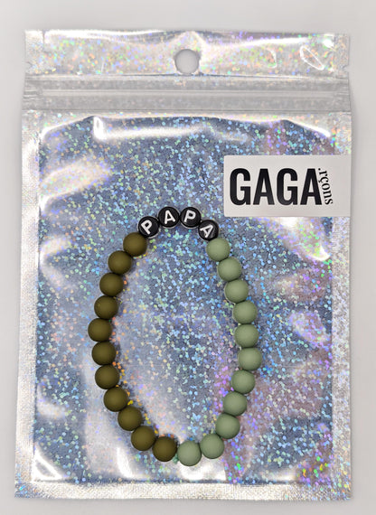 Bracelet GAGA Bicolor - Kaki & Matcha (Adulte)