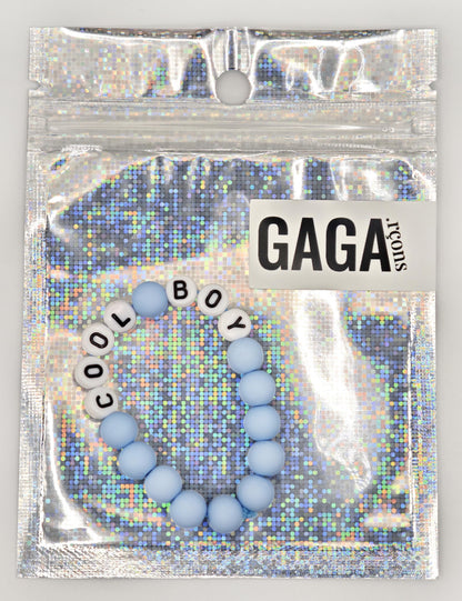 Bracelet GAGA - Bleu ciel mat & Blanc