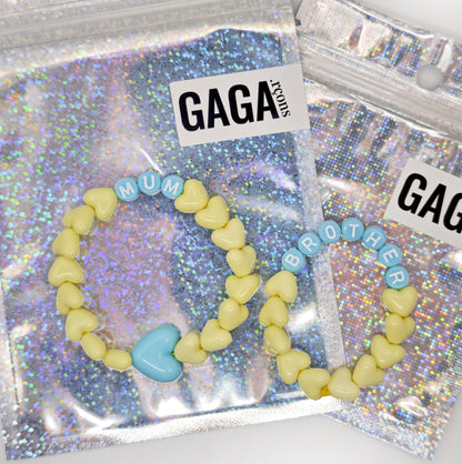 Duo de Bracelets - Citron & Bleu pastel (1 adulte + 1 enfant)