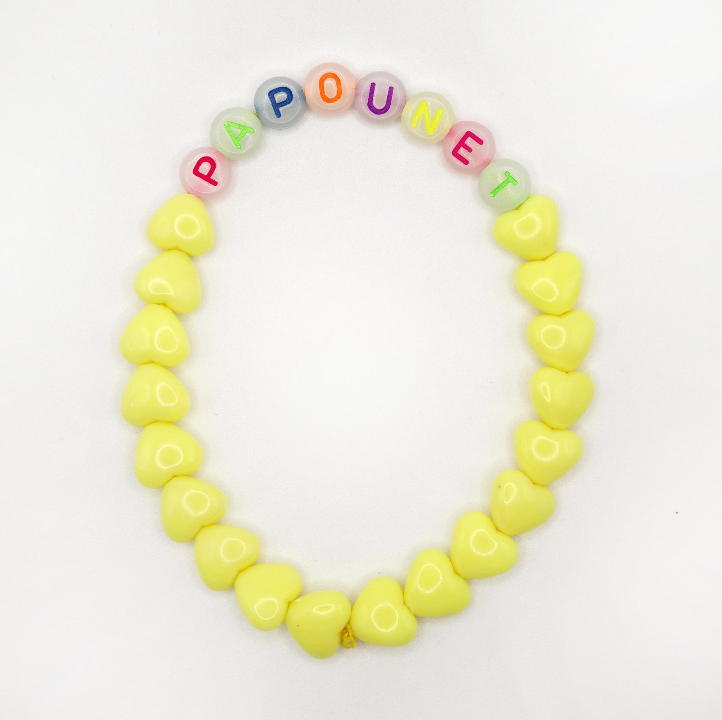 Bracelet GAGA Bicolor - Jaune flashy & lettres phosphorescentes (Adulte)