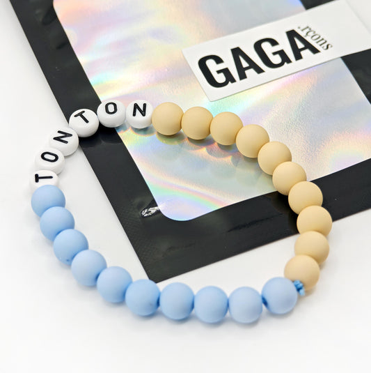 Bracelet GAGA Bicolor - Bleu ciel & Camel (Adulte)