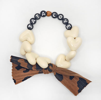 Bracelet GAGA - Beige, Noir, 🤎 & Maxi Noeud Léopard