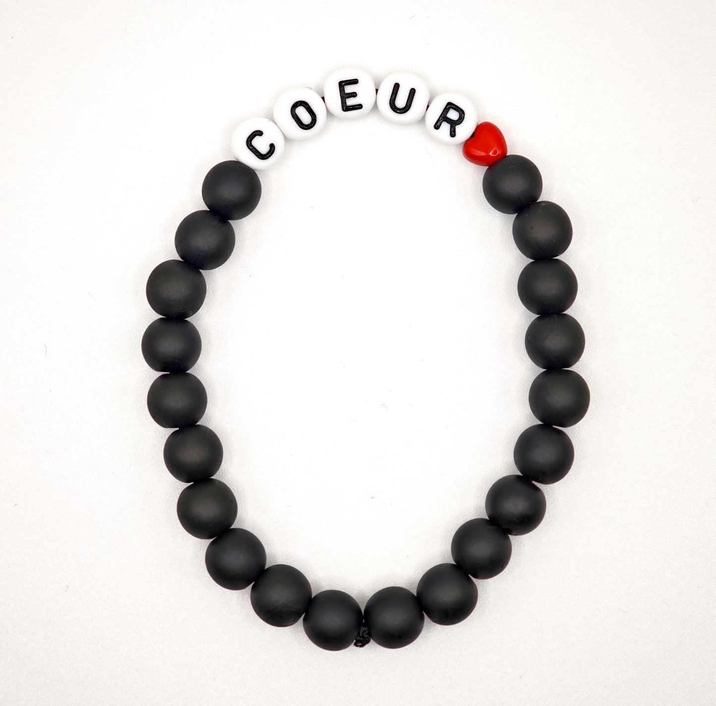 Bracelet GAGA - Noir & Mini coeur ❤️