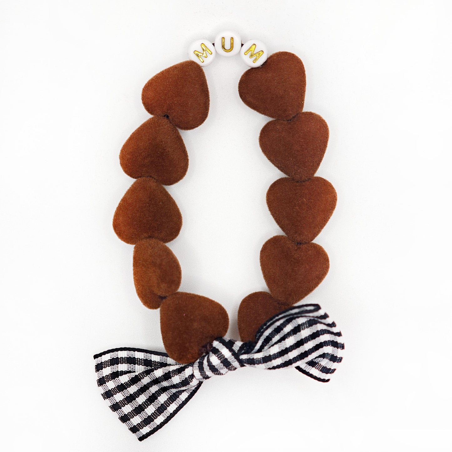 Bracelet GAGA - Maxi velours Marron & Maxi noeud vichy