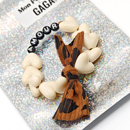 Bracelet GAGA - Beige, Noir, 🤎 & Maxi Noeud Léopard