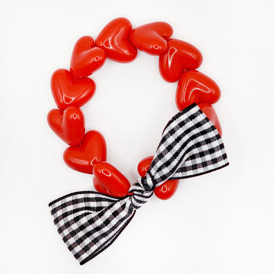 Bracelet GAGA - Only Rouge & Maxi Noeud Vichy