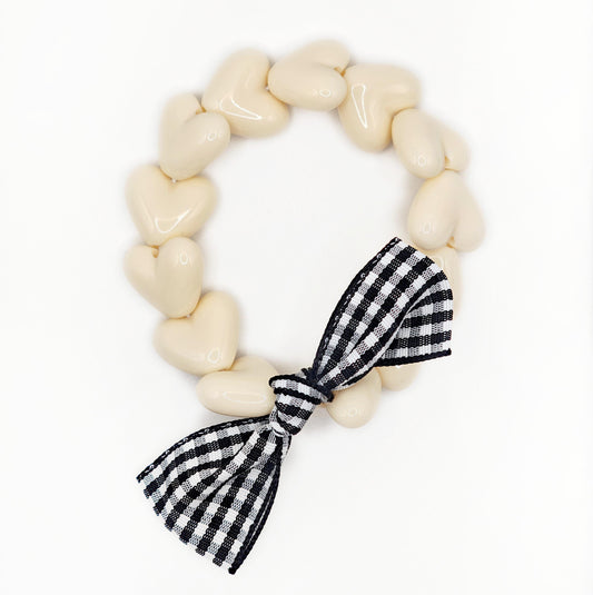 Bracelet GAGA - Only Beige & Maxi Noeud Vichy