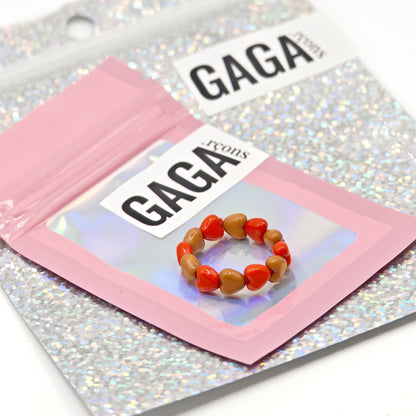 Bague GAGA ❤️🤎 Rouge & Marron