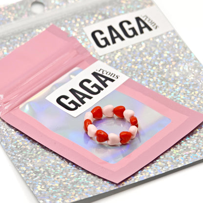 Bague GAGA ❤️💗 Rose & Rouge 💗❤️