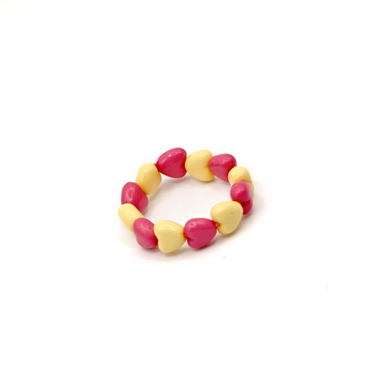 Bague GAGA 💗💛 Fuchsia & Jaune pastel 💛💗