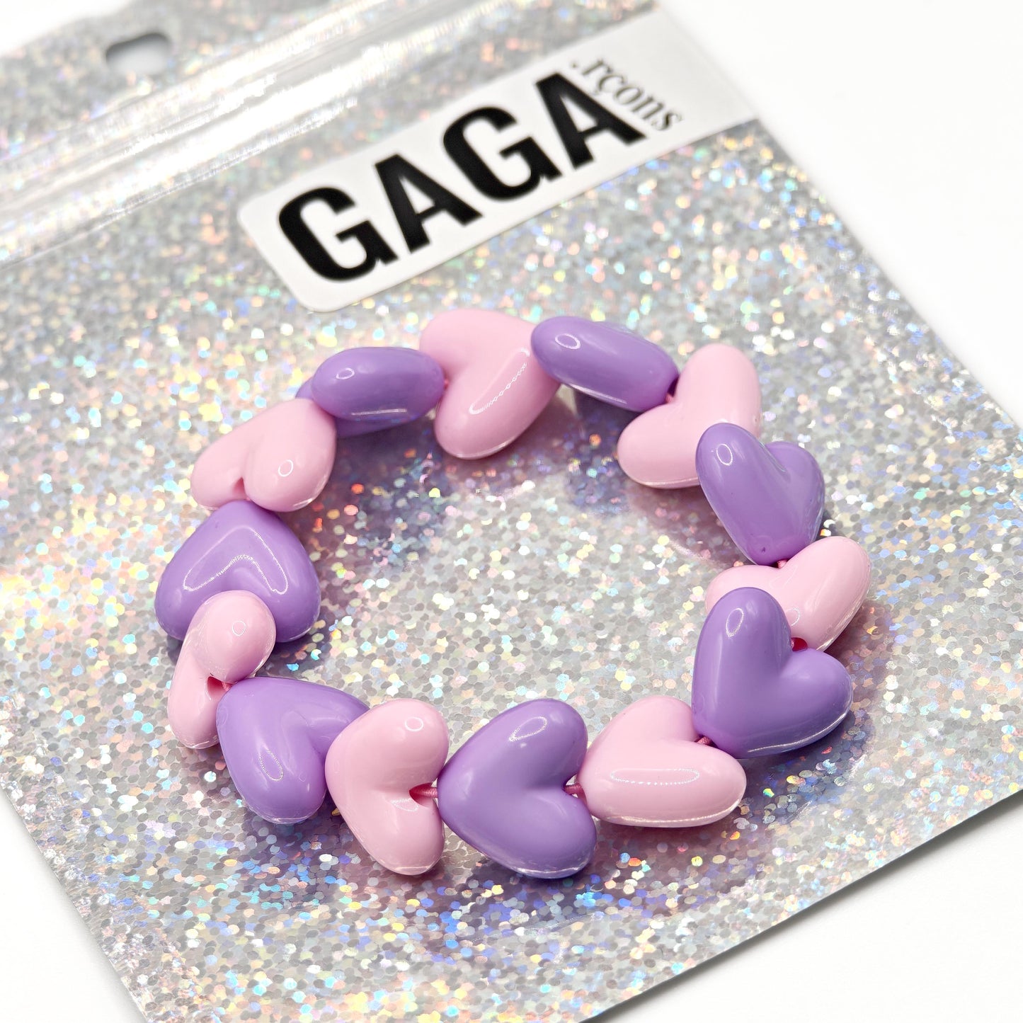 Bracelet GAGA - Maxi Violet & Rose pastel (enfant)