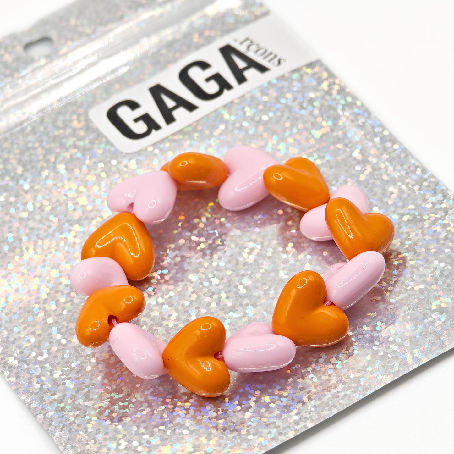 Bracelet GAGA - Maxi Orange & Rose pastel (enfant)