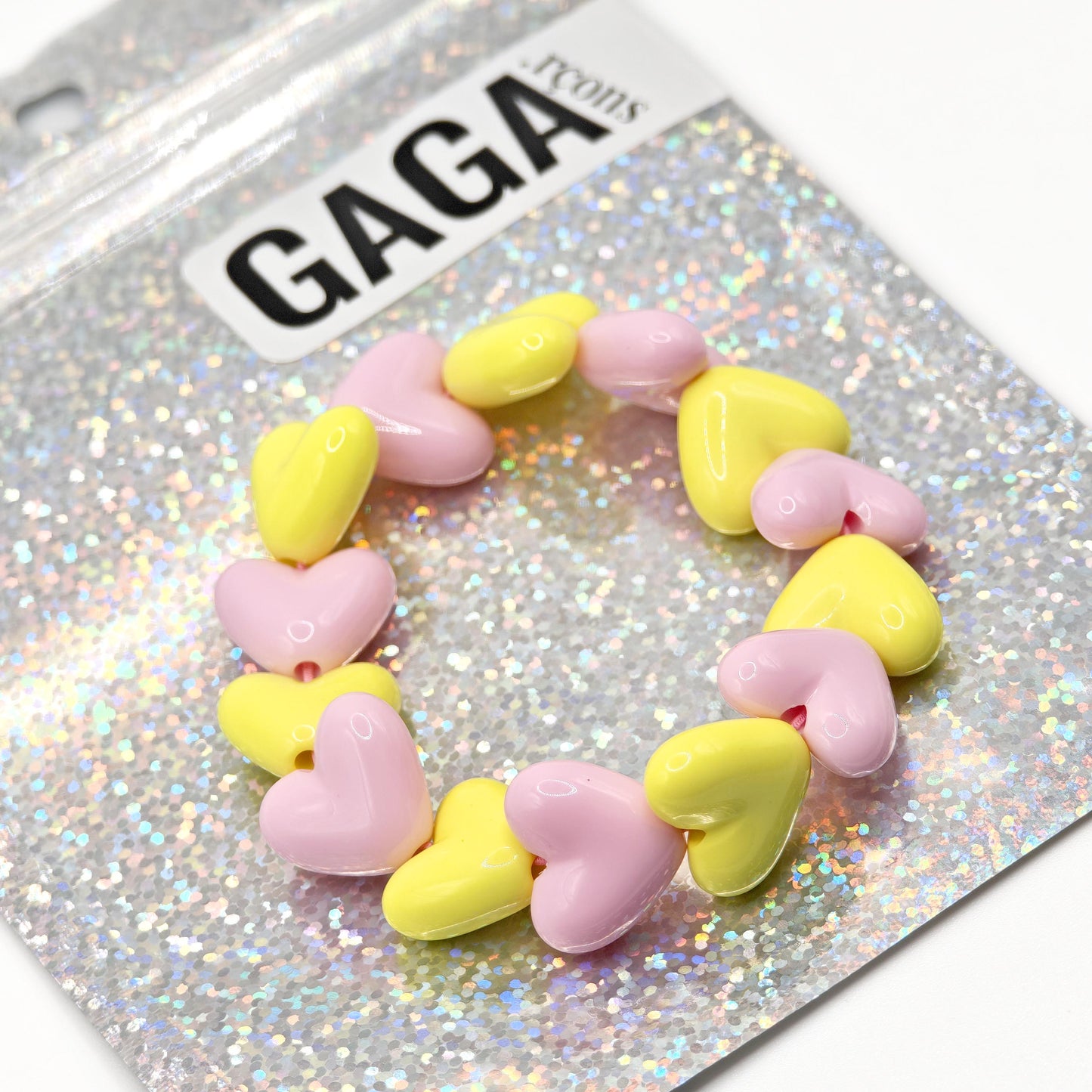 Bracelet GAGA - Maxi Rose pastel & Jaune pep's (enfant)