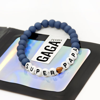 Bracelet GAGA - Bleu Jean, blanc & Mini 🤎