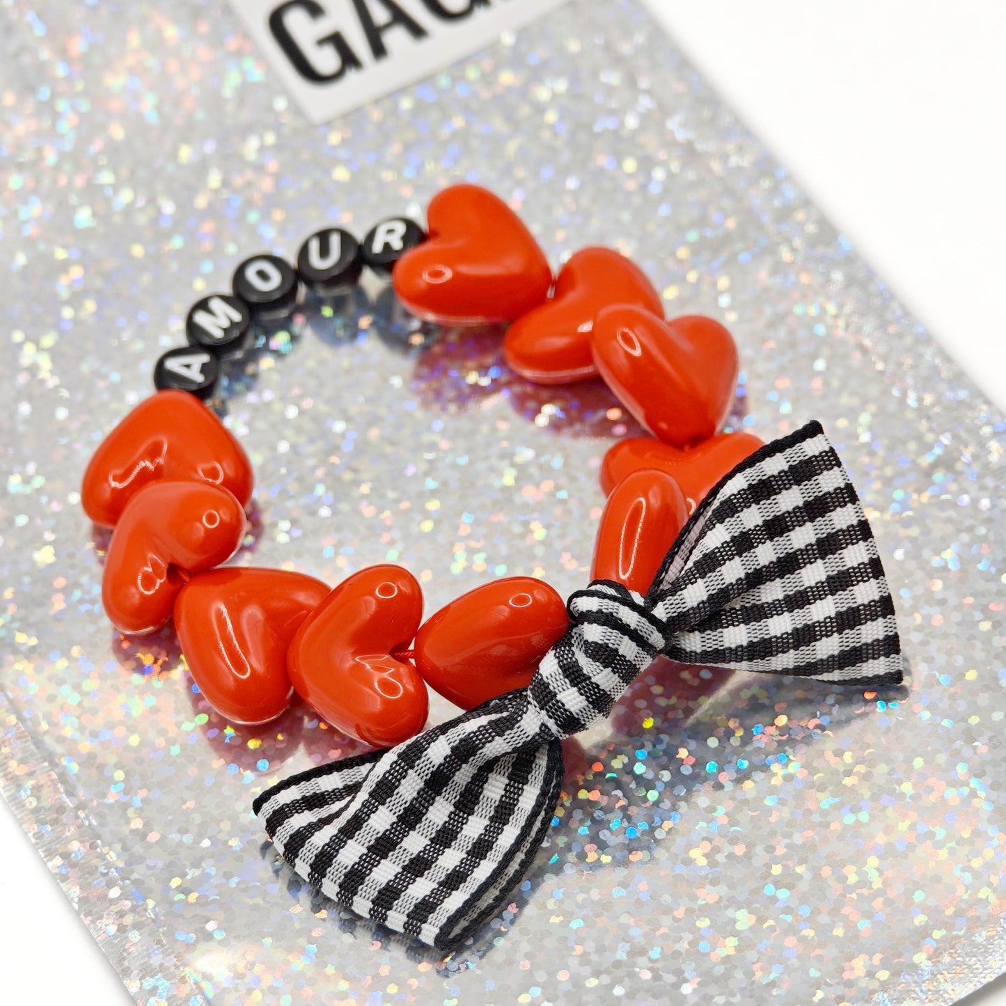 Bracelet GAGA - Maxi Rouge & Noeud vichy