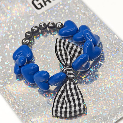 Bracelet GAGA - Maxi Bleu pop & Noeud vichy
