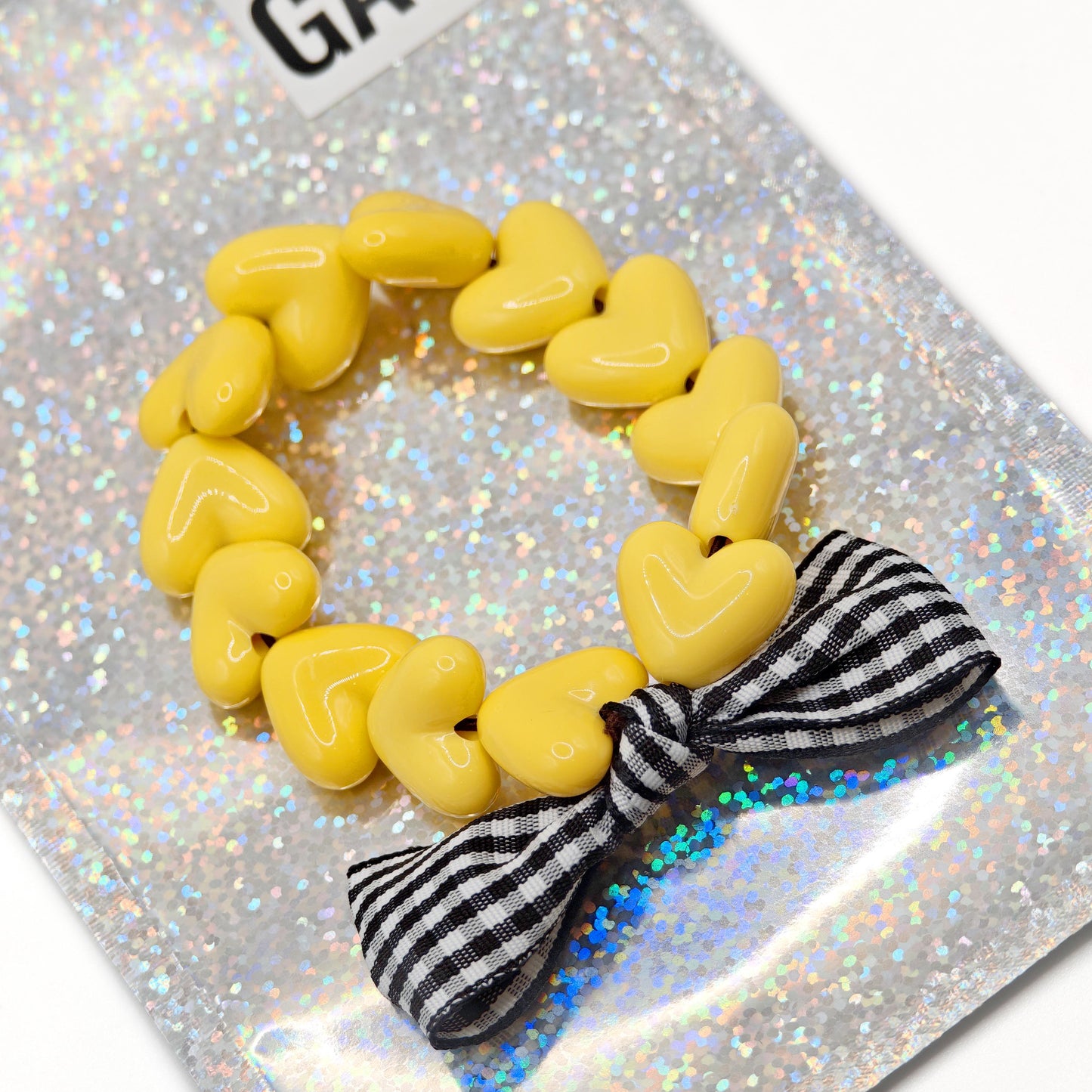Bracelet GAGA - Only Jaune seventies & Noeud Vichy