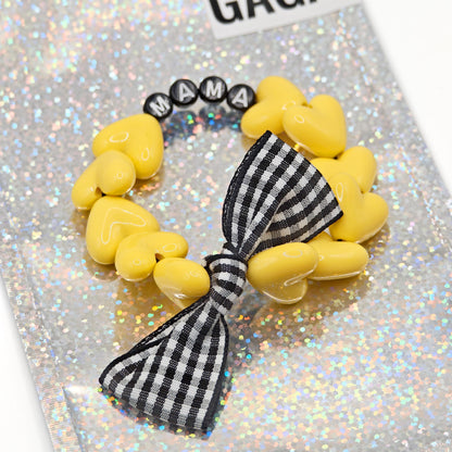 Bracelet GAGA - Maxi Jaune Seventies & Noeud vichy