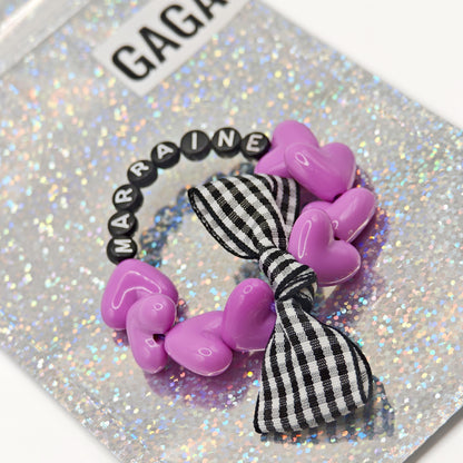 Bracelet GAGA - Maxi Violet & Noeud vichy