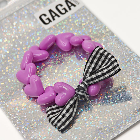 Bracelet GAGA - Only Violet & Noeud Vichy