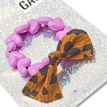 Bracelet GAGA - Only Violet & Noeud Léopard