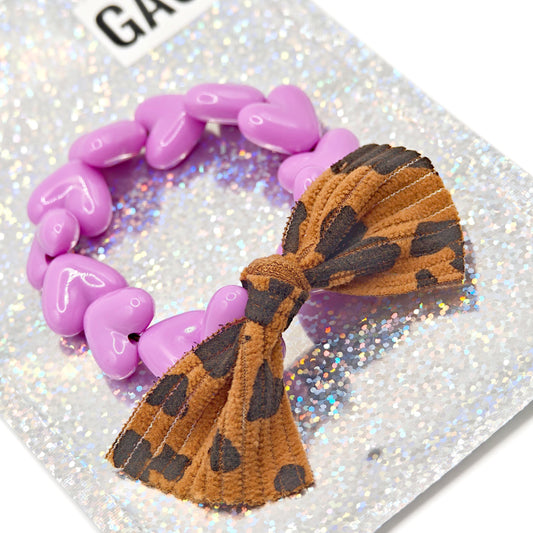 Bracelet GAGA - Only Violet & Noeud Léopard