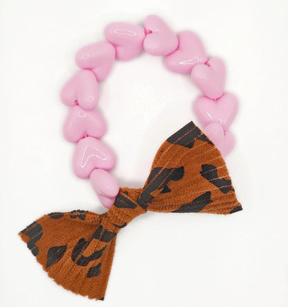Bracelet GAGA - Only Rose pastel & Noeud Léopard