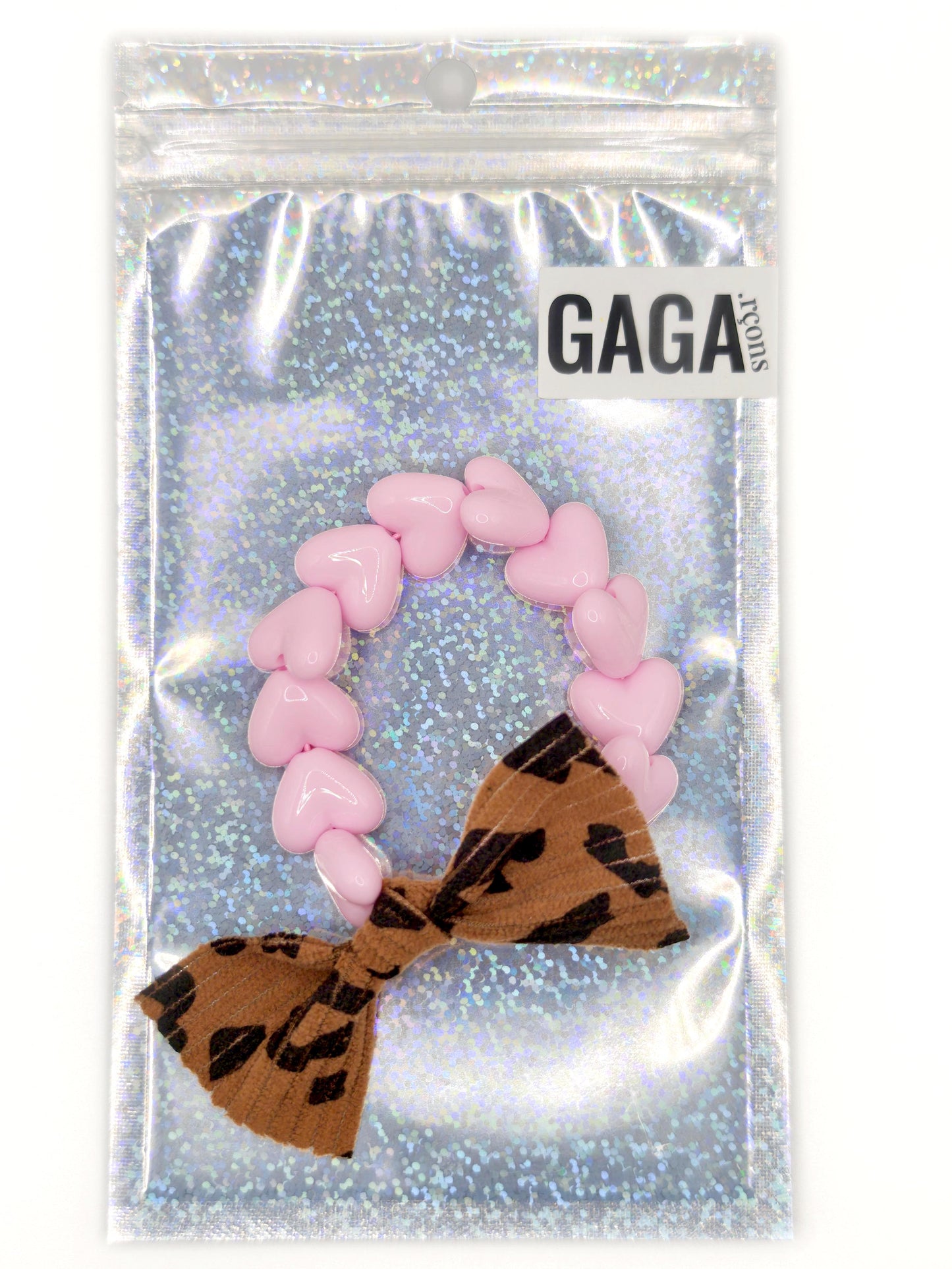Bracelet GAGA - Only Rose pastel & Noeud Léopard