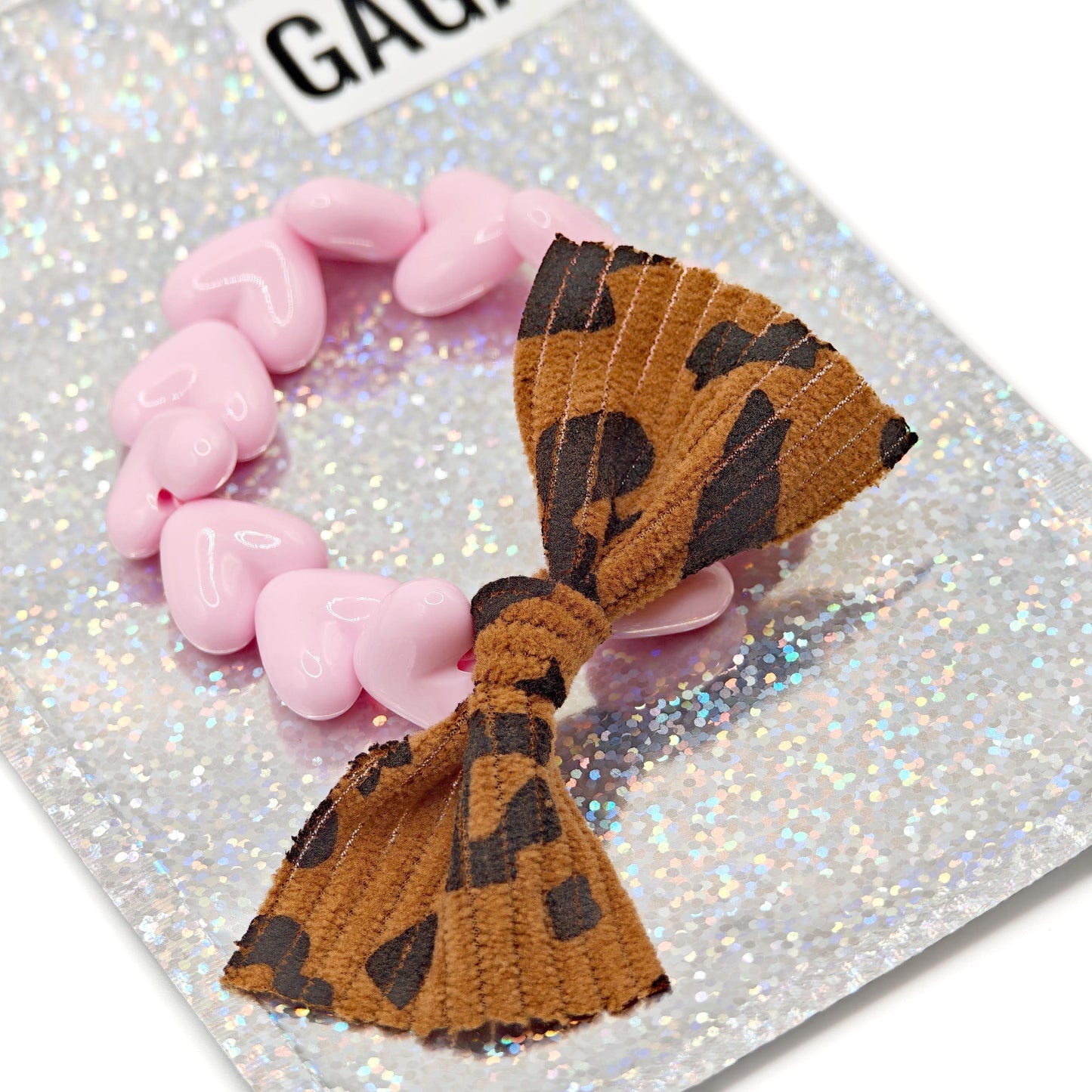 Bracelet GAGA - Only Rose pastel & Noeud Léopard