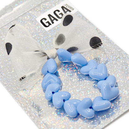 Bracelet GAGA - Only Bleu sixties & Maxi noeud Beige à Pois