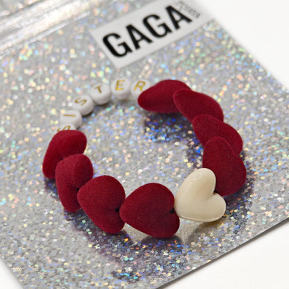 Bracelet GAGA - Maxi Velours Bordeaux & Maxi Beige