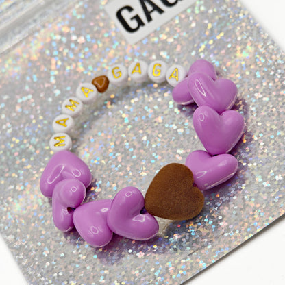 Bracelet GAGA - Maxi Violet & Maxi Velours Marron