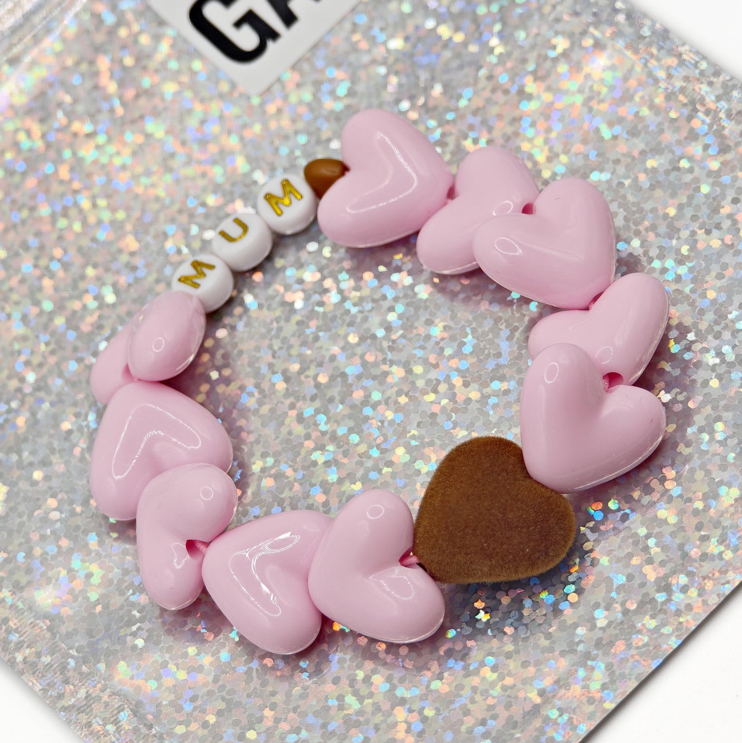 Bracelet GAGA - Maxi Rose pastel & Maxi Velours Marron