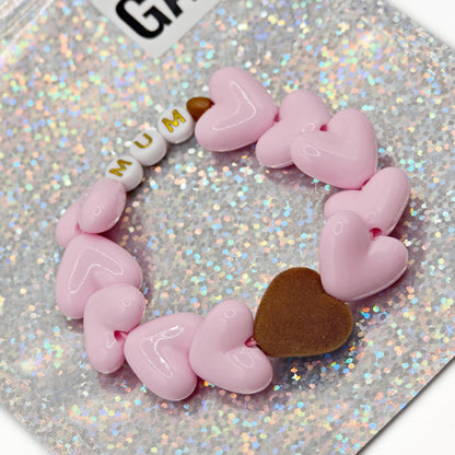 Bracelet GAGA - Maxi Rose pastel & Maxi Velours Marron