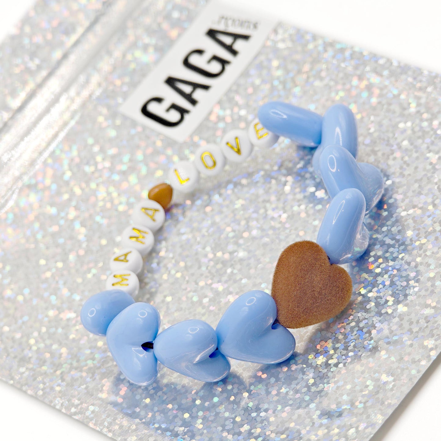 Bracelet GAGA - Maxi Bleu sixties & Maxi Velours Marron