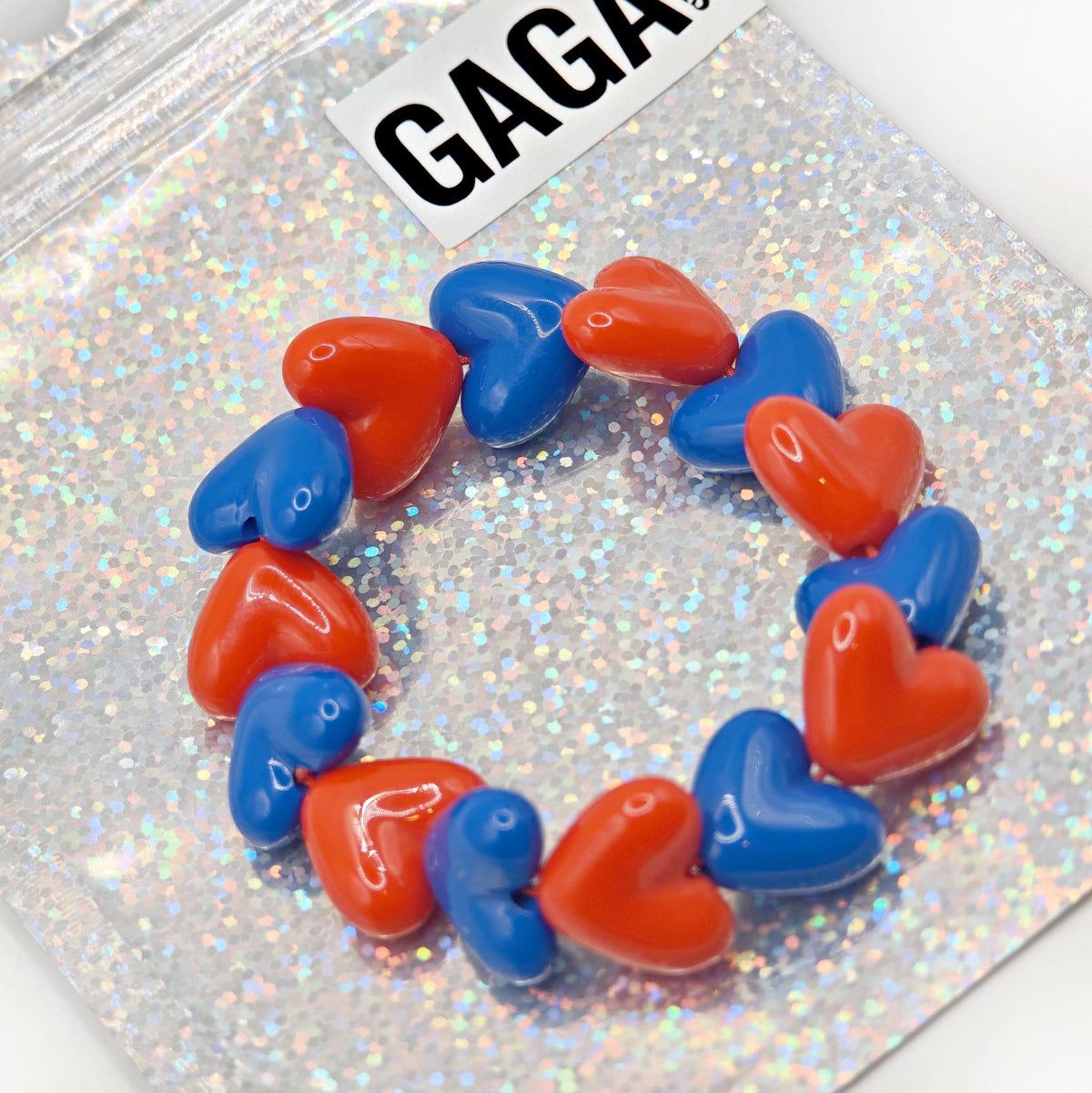 Bracelet GAGA - Maxi Bleu pop & Rouge