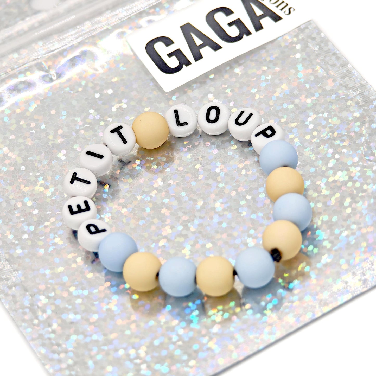 Bracelet GAGA - Bicolor Bleu ciel, Camel & Blanc
