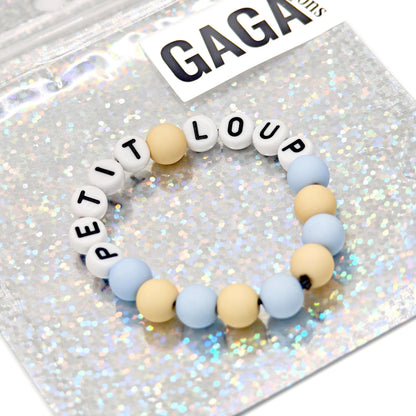 Bracelet GAGA - Bicolor Bleu ciel, Camel & Blanc