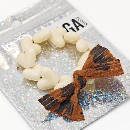 Bracelet GAGA - Only Beige & Maxi Noeud Léopard (enfant)
